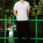 Men's White Waffle Knit V-Notch Neck T-Shirt