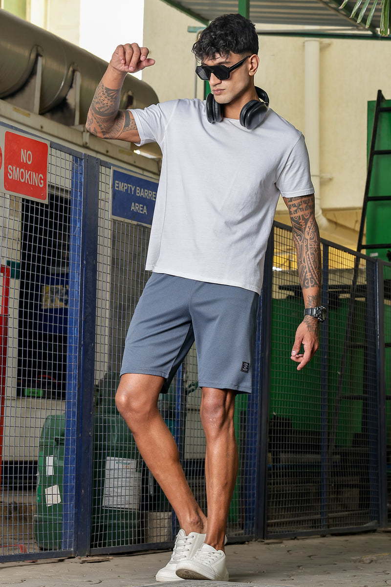 Men's Casual Slim Fit Shorts[GREY] | Stylish Above Knee Shorts with Elastic Waist | Summer Wear for Gym, Lounge, Travel & Outdoor