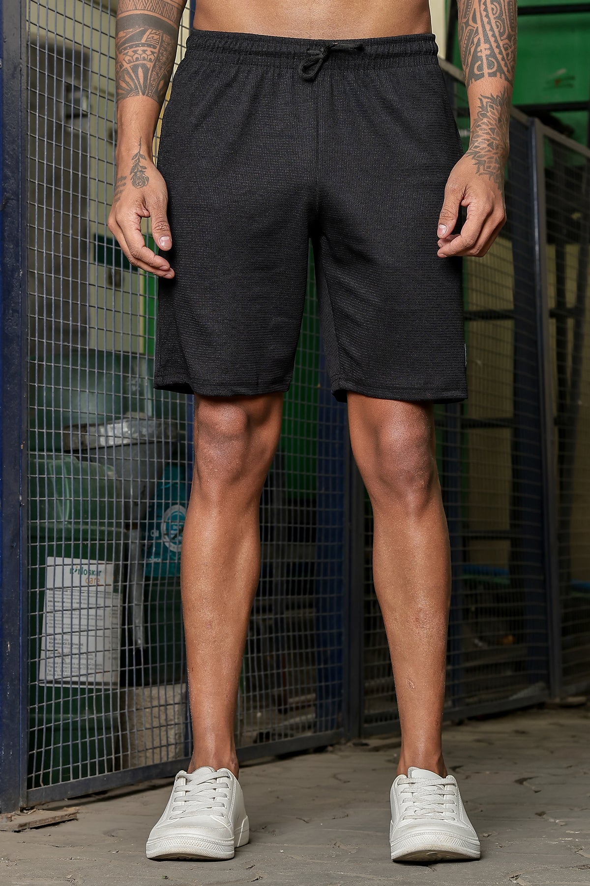 Men's Casual Slim Fit Shorts[BLACK] | Stylish Above Knee Shorts with Elastic Waist | Summer Wear for Gym, Lounge, Travel & Outdoor