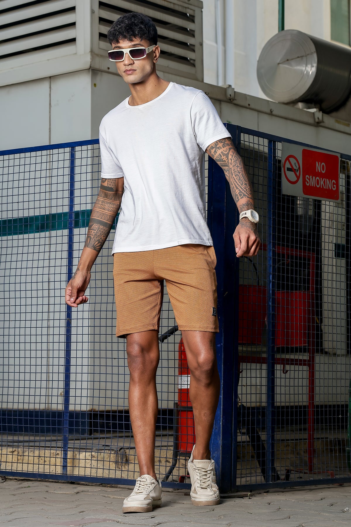 Men's Casual Slim Fit Shorts[BEIGE] | Stylish Above Knee Shorts with Elastic Waist | Summer Wear for Gym, Lounge, Travel & Outdoor