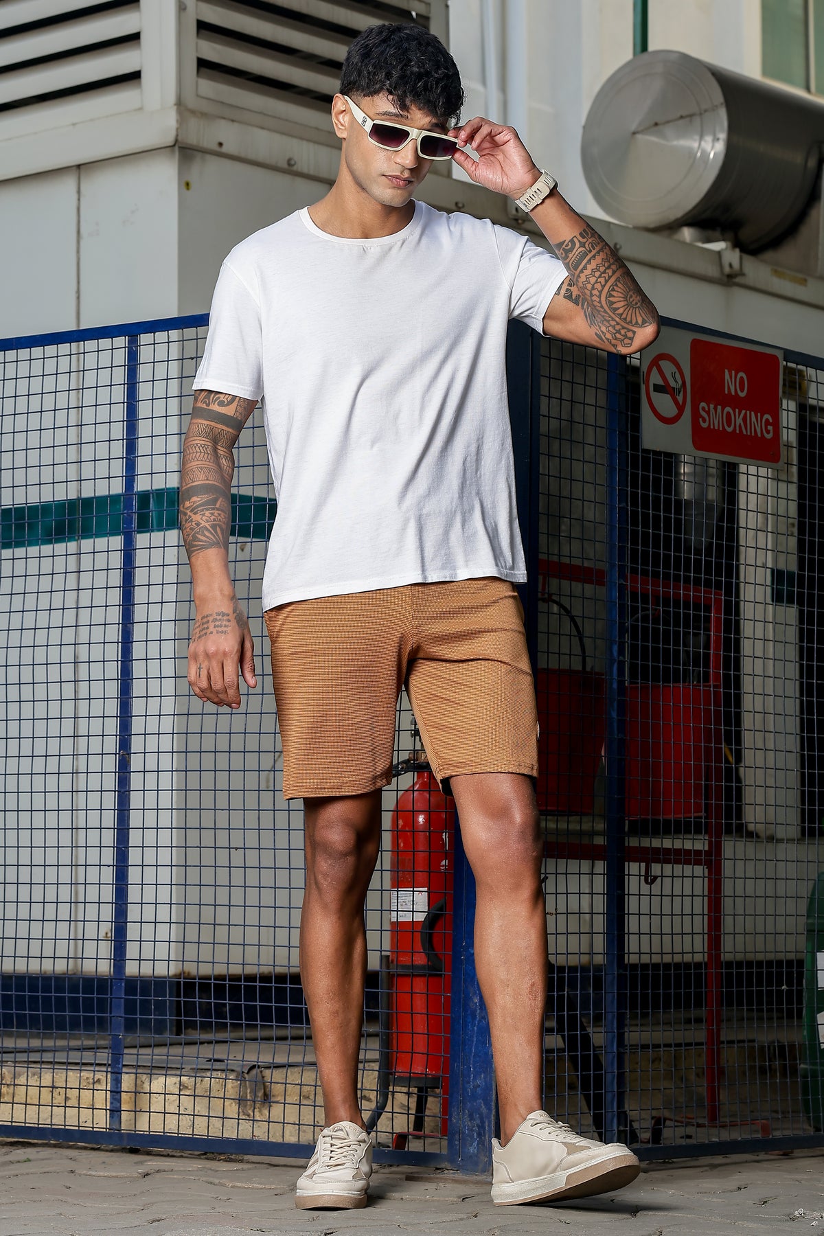 Men's Casual Slim Fit Shorts[BEIGE] | Stylish Above Knee Shorts with Elastic Waist | Summer Wear for Gym, Lounge, Travel & Outdoor