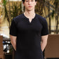 Men's Black Textured V-Neck T-Shirt