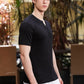 Men's Black Textured V-Neck T-Shirt