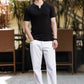 Men's Black Textured V-Neck T-Shirt