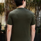 Men's Olive Green Textured T-Shirt