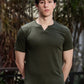 Men's Olive Green Textured T-Shirt
