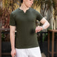 Men's Grey Waffle Knit V-Notch Neck T-Shirt