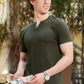 Men's Olive Green Textured T-Shirt