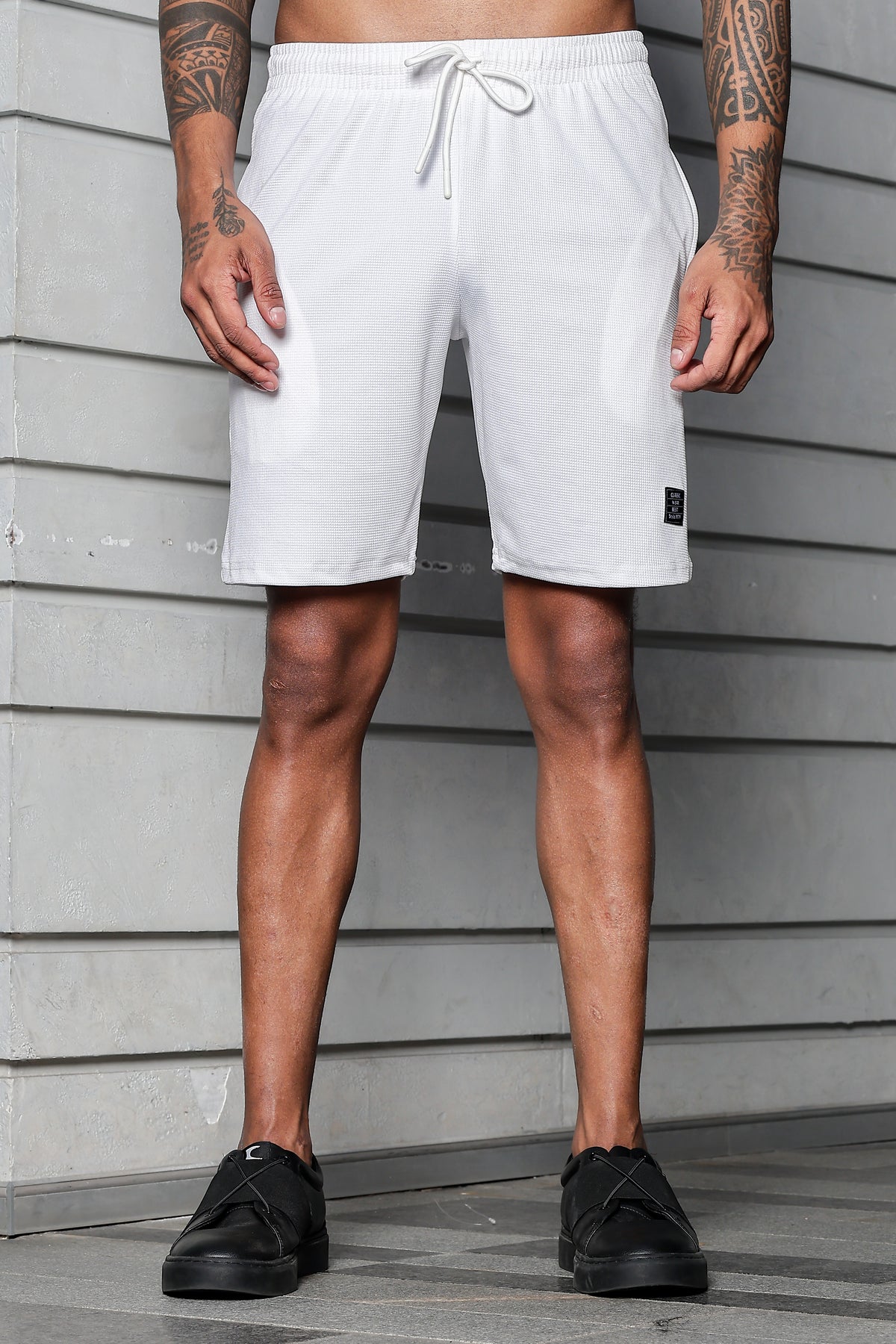 Men's Casual Slim Fit Shorts[WHITE] | Stylish Above Knee Shorts with Elastic Waist | Summer Wear for Gym, Lounge, Travel & Outdoor