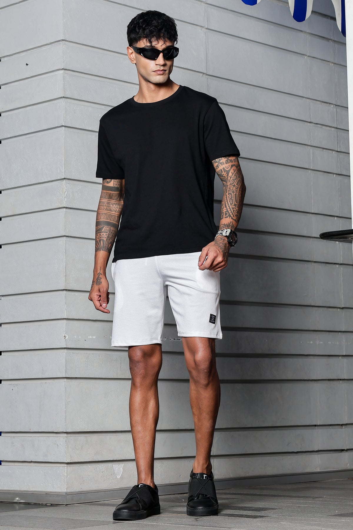 Men's Casual Slim Fit Shorts[WHITE] | Stylish Above Knee Shorts with Elastic Waist | Summer Wear for Gym, Lounge, Travel & Outdoor