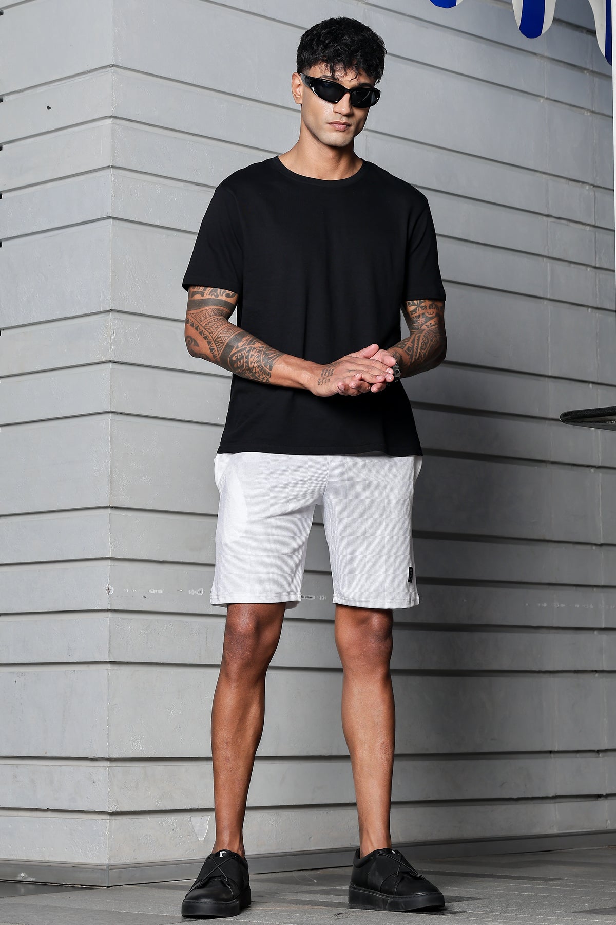 Men's Casual Slim Fit Shorts[WHITE] | Stylish Above Knee Shorts with Elastic Waist | Summer Wear for Gym, Lounge, Travel & Outdoor