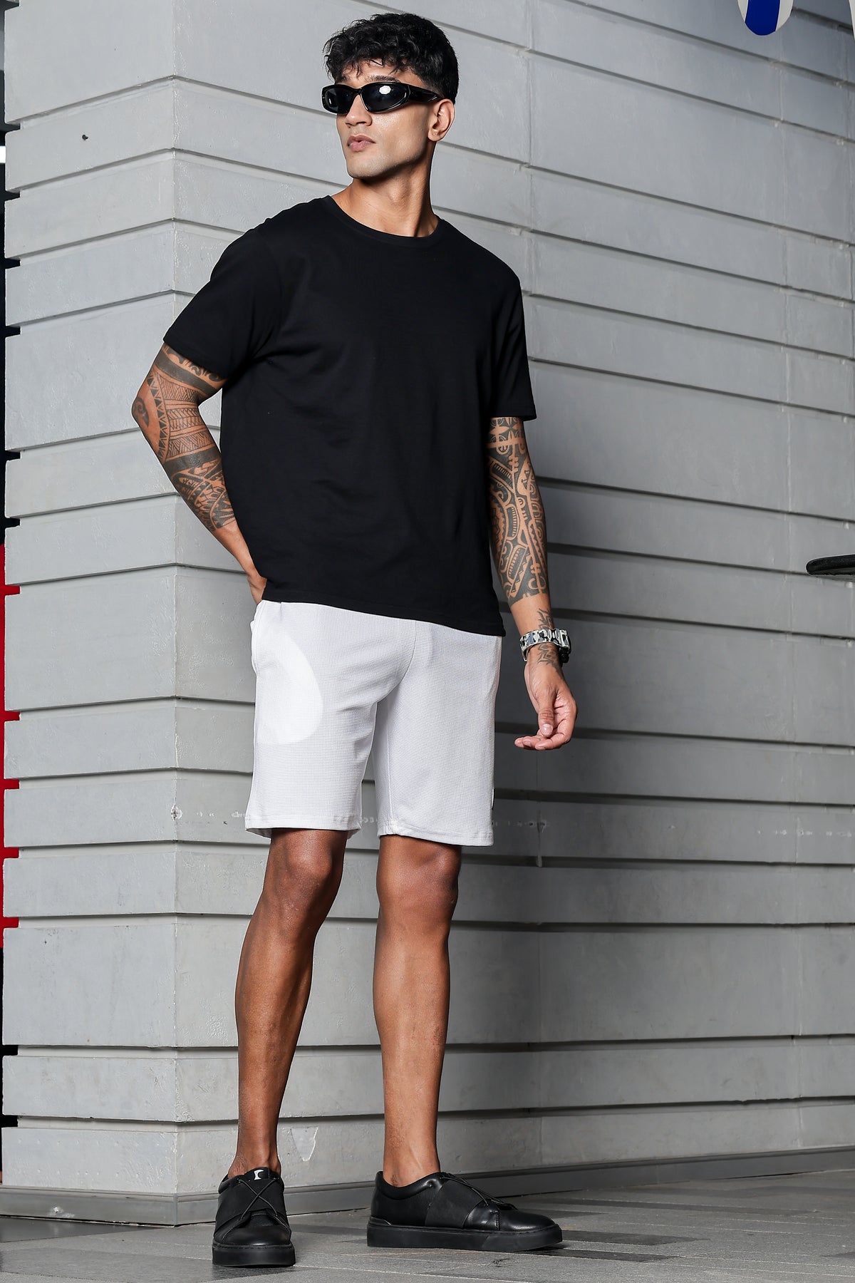 Men's Casual Slim Fit Shorts[WHITE] | Stylish Above Knee Shorts with Elastic Waist | Summer Wear for Gym, Lounge, Travel & Outdoor