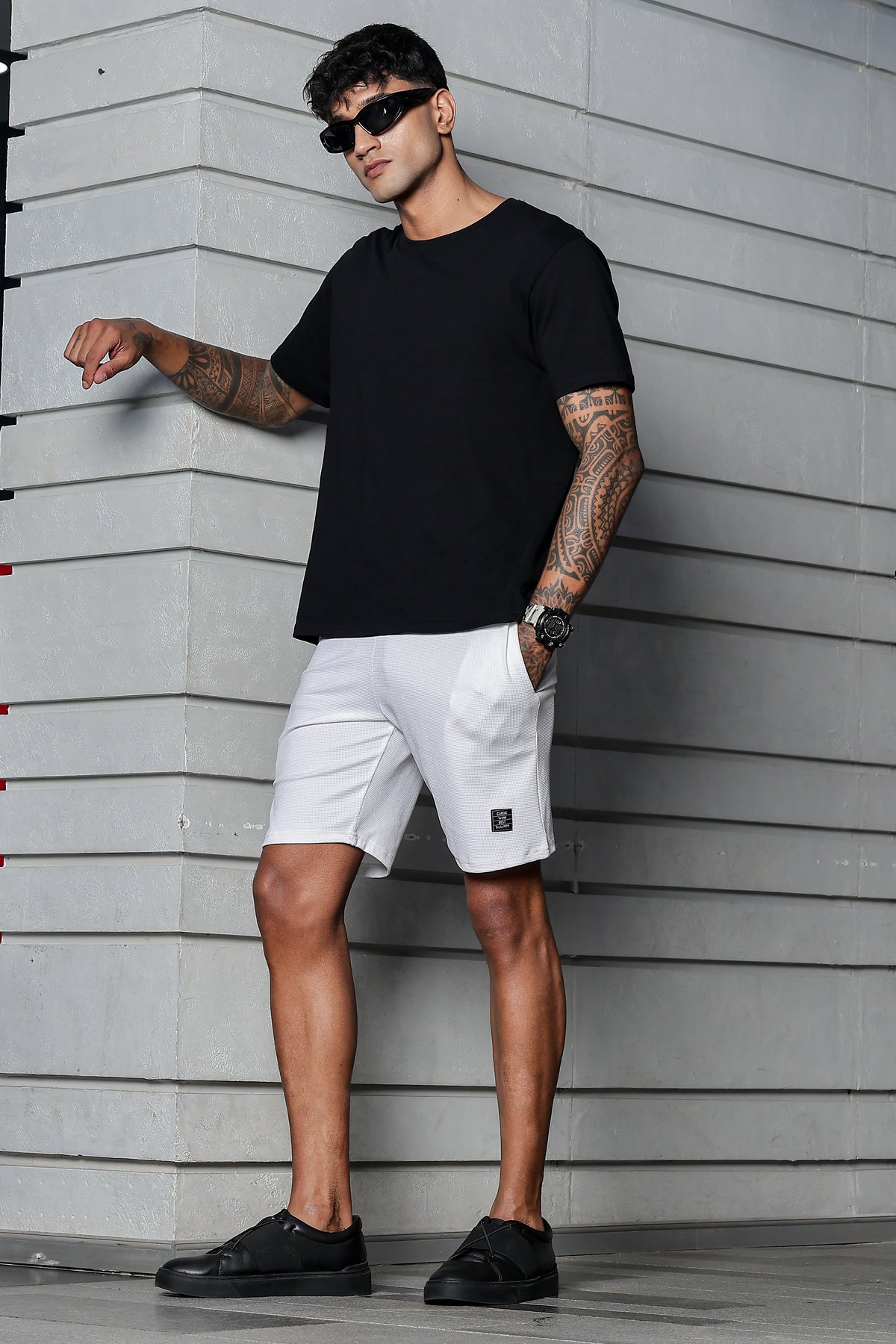 Men's Casual Slim Fit Shorts[WHITE] | Stylish Above Knee Shorts with Elastic Waist | Summer Wear for Gym, Lounge, Travel & Outdoor