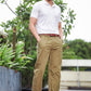 Men's Khaki Casual Trousers – Relaxed Straight Fit Cotton Pants