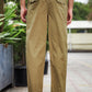 Men's Khaki Casual Trousers – Relaxed Straight Fit Cotton Pants