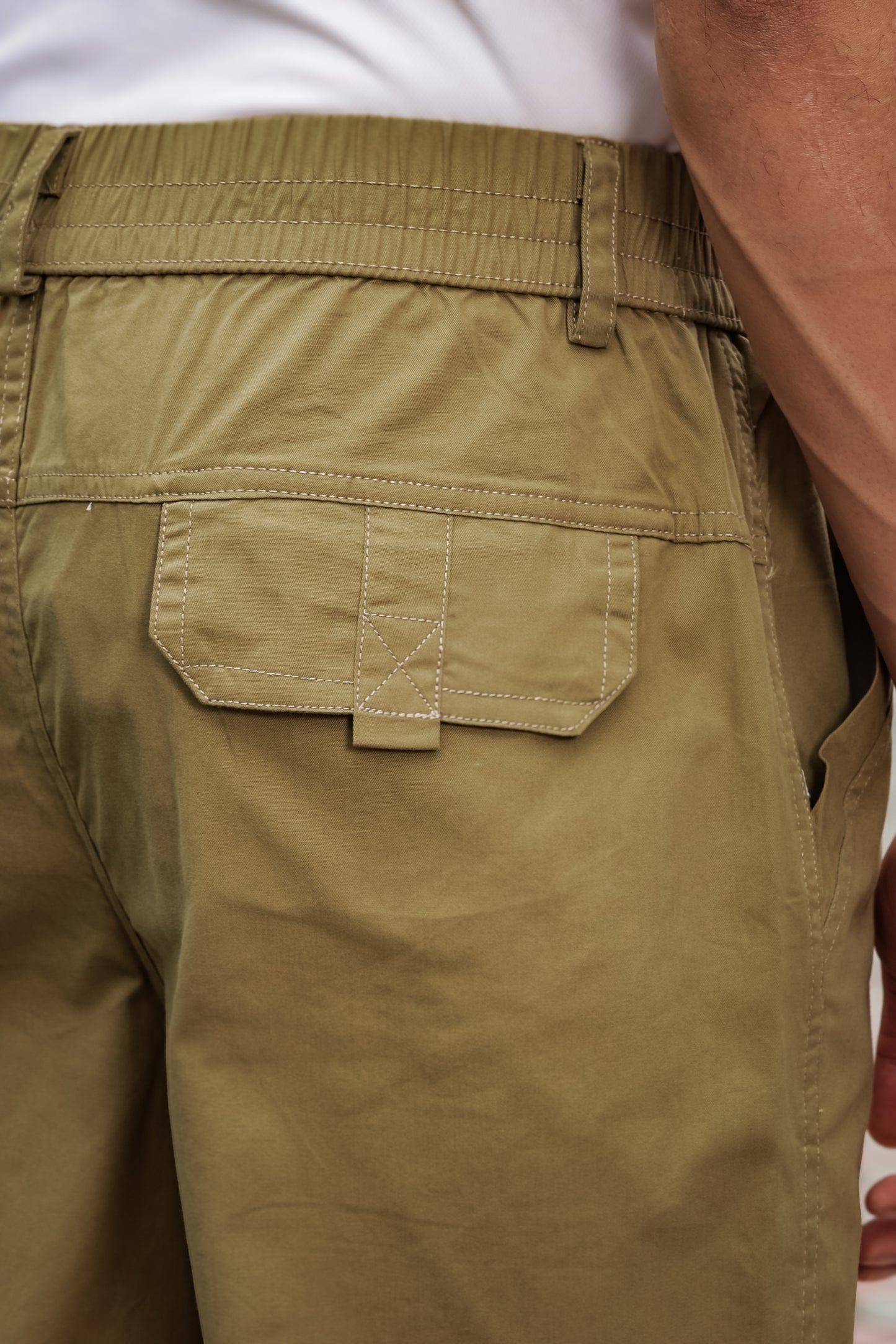 Men's Khaki Casual Trousers – Relaxed Straight Fit Cotton Pants