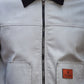 Men's Light Grey Full Sleeve Zip-Up Jacket Shirt – Black Contrast Collar