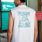Men's White Sleeveless Graphic T-Shirt