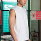 Men's White Sleeveless Graphic T-Shirt