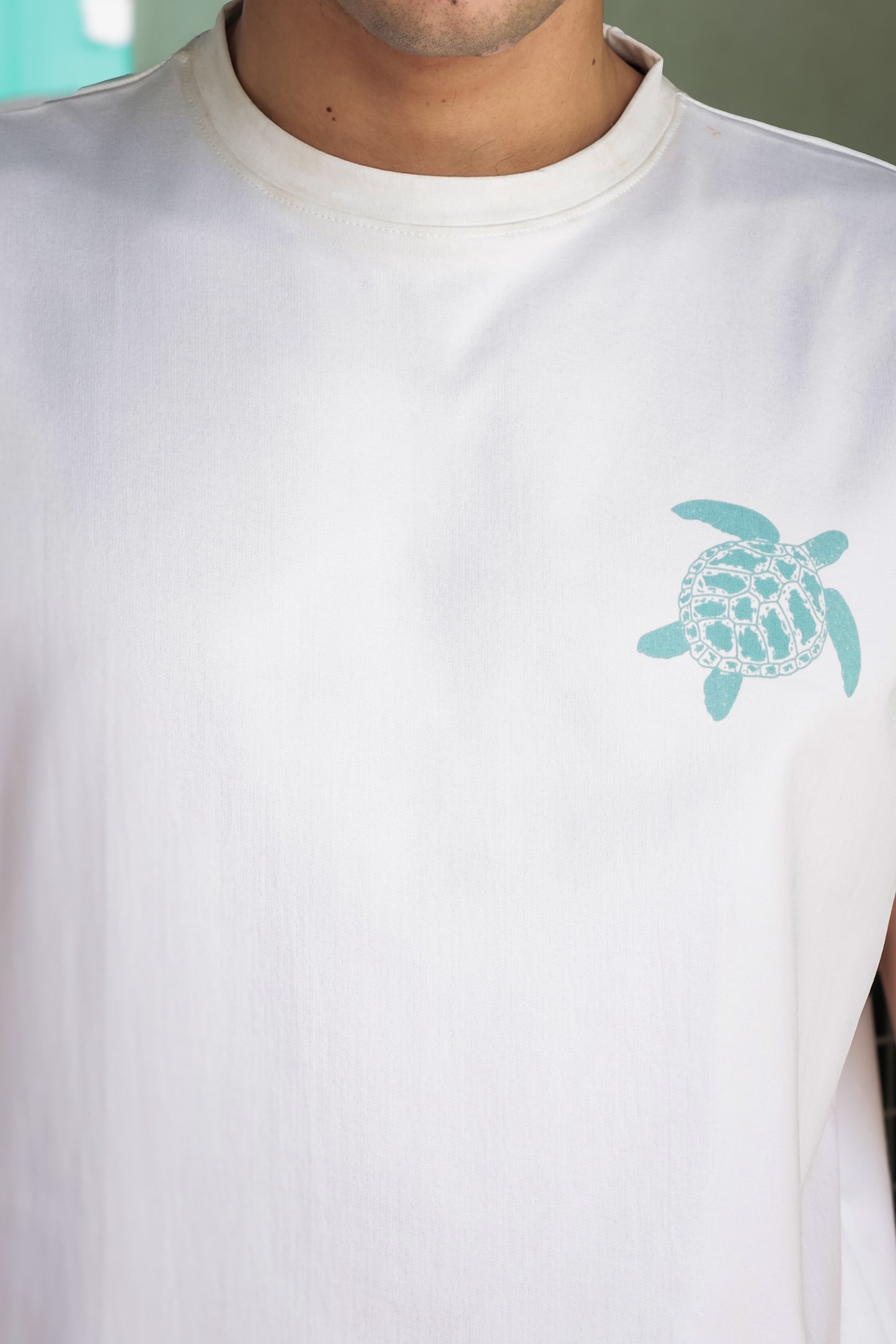 Men's White Sleeveless Graphic T-Shirt