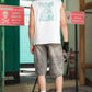 Men's White Sleeveless Graphic T-Shirt