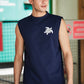 Men's Black Sleeveless Turtle Graphic T-Shirt