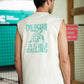 Men's Off White Sleeveless Turtle Graphic T-Shirt