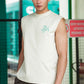 Men's Off White Sleeveless Turtle Graphic T-Shirt