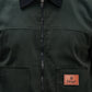Men's Green Full Sleeve Zip-Up Jacket Shirt – Black Contrast Collar