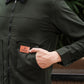 Men's Green Full Sleeve Zip-Up Jacket Shirt – Black Contrast Collar