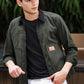 Men's Green Full Sleeve Zip-Up Jacket Shirt – Black Contrast Collar