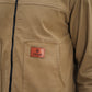 Men's Khaki Full Sleeve Zip-Up Jacket Shirt – Contrast Collar