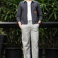 Men's Dark Grey Full Sleeve Zip-Up Jacket Shirt – Light Grey Contrast Collar