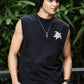 Men's Black Sleeveless Turtle Graphic T-Shirt