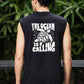 Men's Black Sleeveless Turtle Graphic T-Shirt