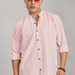 Men's Trendy Long Sleeve Striped Shirt(ORANGE)