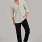 Men's Casual Mandarin Collar Shirt(OLIVE-GREEN) – Premium Cotton Blend