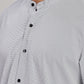 Men's Casual Mandarin Collar Shirt(Grey) – Premium Cotton Blend