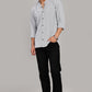 Men's Casual Mandarin Collar Shirt(Grey) – Premium Cotton Blend