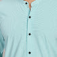 Men's Casual Mandarin Collar Shirt(Misty Aqua) – Premium Cotton Blend