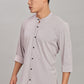 Men's Casual Mandarin Collar Shirt(Smoky Rose) – Premium Cotton Blend