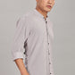 Men's Casual Mandarin Collar Shirt(Smoky Rose) – Premium Cotton Blend