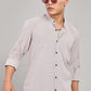 Men's Casual Mandarin Collar Shirt(Smoky Rose) – Premium Cotton Blend