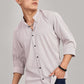 Men's Casual Mandarin Collar Shirt(Smoky Rose) – Premium Cotton Blend