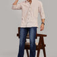 Men's Casual Mandarin Collar Shirt(ORANGE) – Premium Cotton Blend