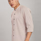 Men's Casual Mandarin Collar Shirt(ORANGE) – Premium Cotton Blend