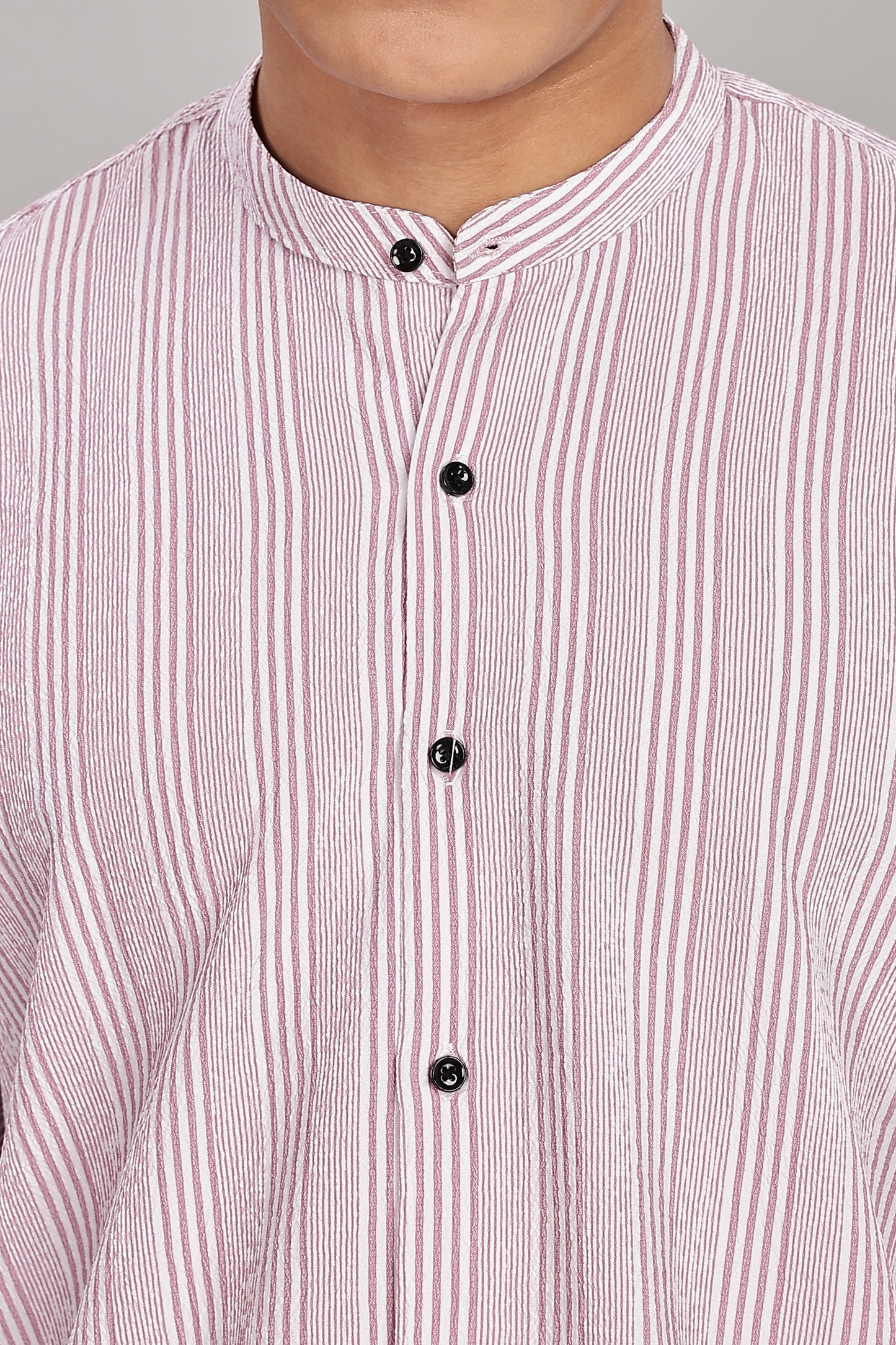 Men's Trendy Long Sleeve Striped Shirt(PINK)