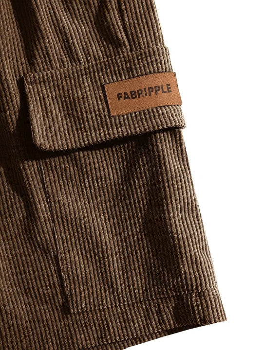 Men’s Brown Ribbed Casual Shorts – Premium Textured Summer Shorts