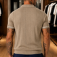 Men's Beige Textured Knitted Polo T-Shirt