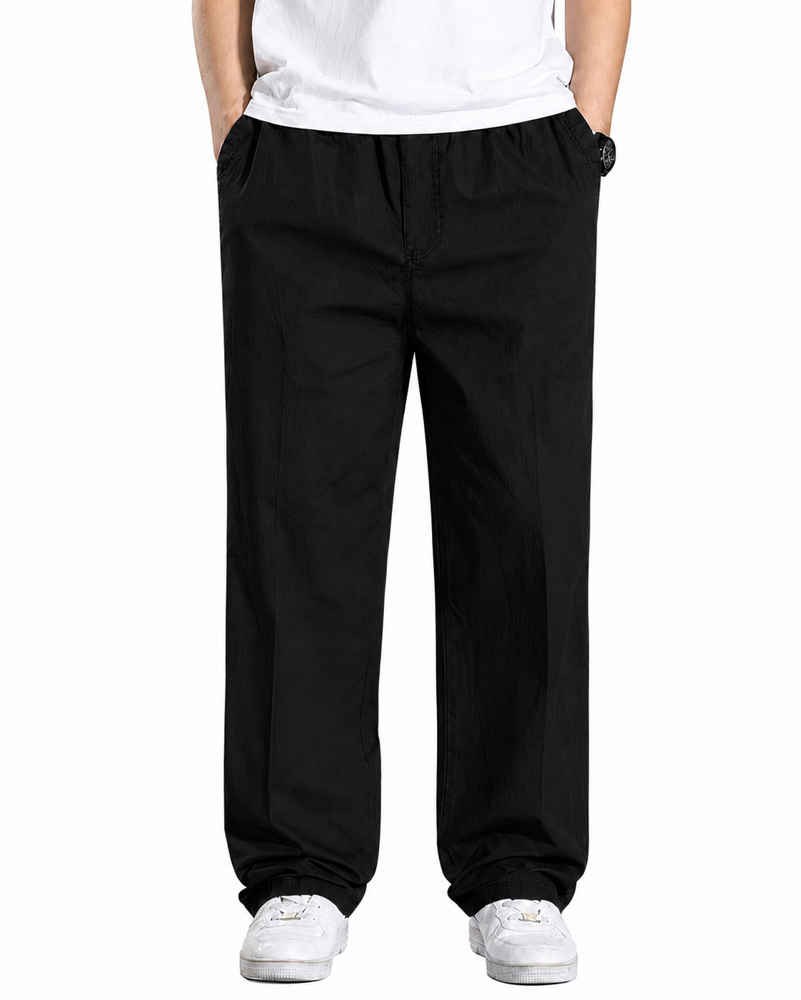 Fabripple Men's Black Casual Trousers